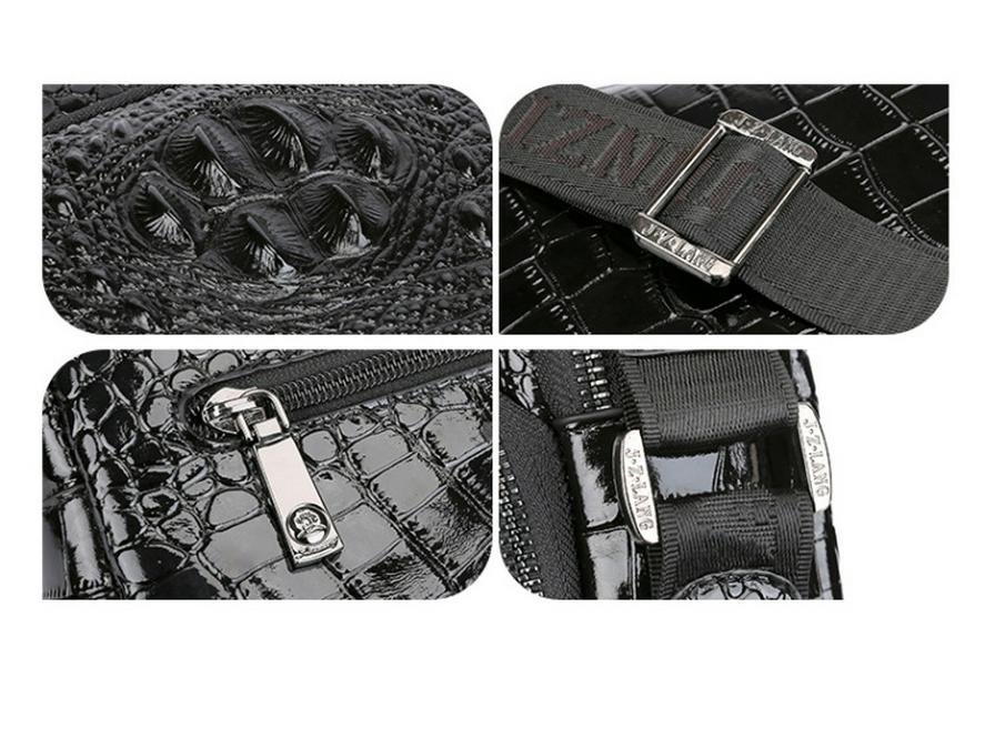 Crocodile Pattern Mens Shoulder Bag In Genuine Top Layer Cowhide Leather - High-End Quality, Versatile for Business and Casual Commute