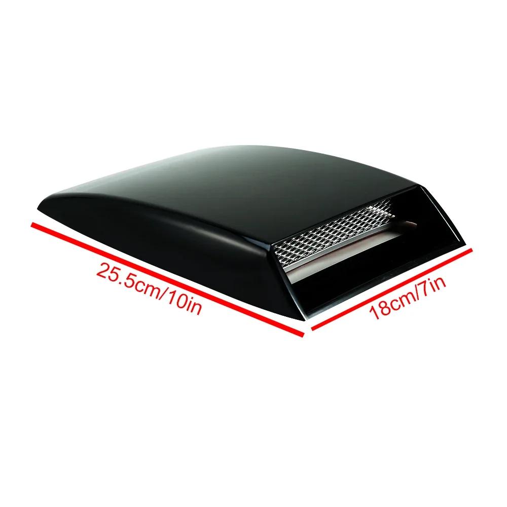 1Pcs Universal Car Decorative Air Flow Intake Hood Scoop Bonnet Supply Vent Sticker Cover Hood Universal Car Accessories nero