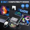 440W USB C Charger 8 Port Charging Station 100W Dual PD Compatible MacBook Pro Air iPad iPhone 16 15 14 13 Pro Max