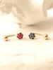 Minimalpiercing 14K Mini Me Colorful Flower Curve Ring Piercing Earrings