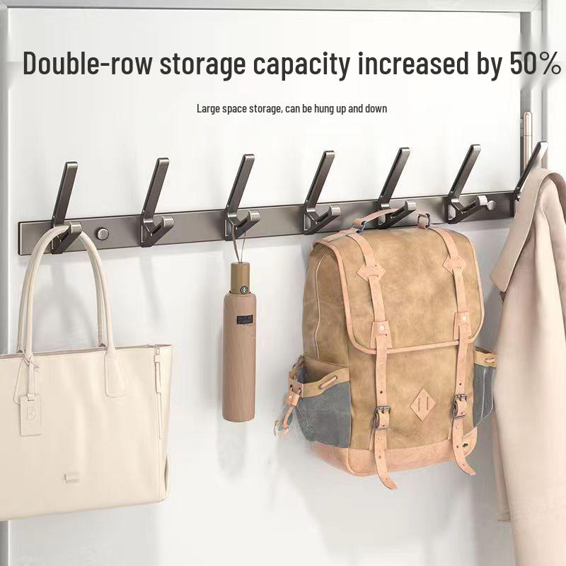 Wall-Mounted Coat and Clothes Hook – No-Punch Behind-Door Wardrobe Rack for Entrance and Hallway