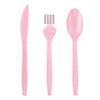 Macaron Pink Party Supplies Set: Disposable Plates, Cups, Napkins & Cutlery
