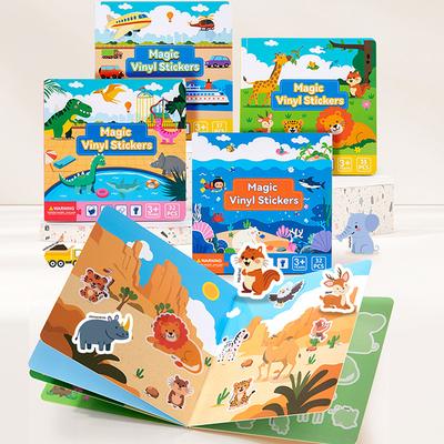 Yeniden Kullanılabilir Sahne Sevimli Çıkartmalar Kendin Yap Yapboz Sihirli Çıkartma Kitapları Karikatür Hayvan Öğrenme Biliş Oyuncakları Çocuklar İçin Hediye
