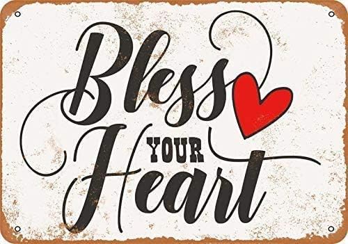 

Bless Your Heart Vintage Metal tin Sign Art Plaque Wall Decor Look Funny Gifts for Home Kitchen Garage Bathroom Farm Garden B 20x30cm（7.8x11.8inch）