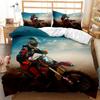 Cool Motorcycle Off-Road Locomotive Three-Piece Set Quilt Cover Bedding