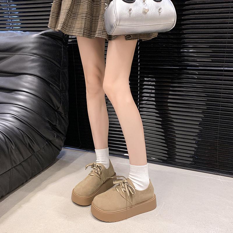 Platform Women Shoes Suede Lace-up Sneakers Autumn  Trend Brand New Designer Comfort Casual Walking Hot Sale