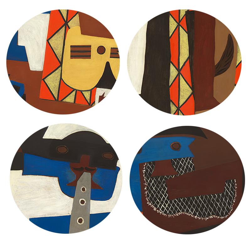 Picasso Famous Paintings "Three Musicians" Wall Art Abstract Posters and Prints for Office Living Room Home Decoration