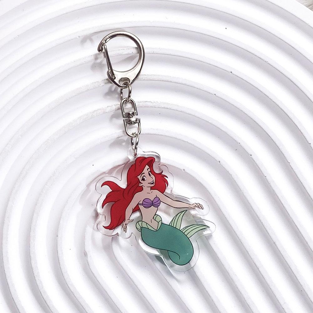 Disney בת הים אריאל אורסולה מחזיק מפתחות אקרילי תליונים לתיק אביזרים מחזיק מפתחות לתרמיל מחזיק מפתחות מחזיק מפתחות מעריצים חברים