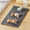  2-in-1 Non-Slip Dog Potty Tray Cat Litter Mat - Waterproof Soft Paw-Friendly Design with Grid Pattern for Easy Cleaning