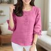 ZANZEA Women Square Neck Summer 3/4 Sleeve Loose Blouse