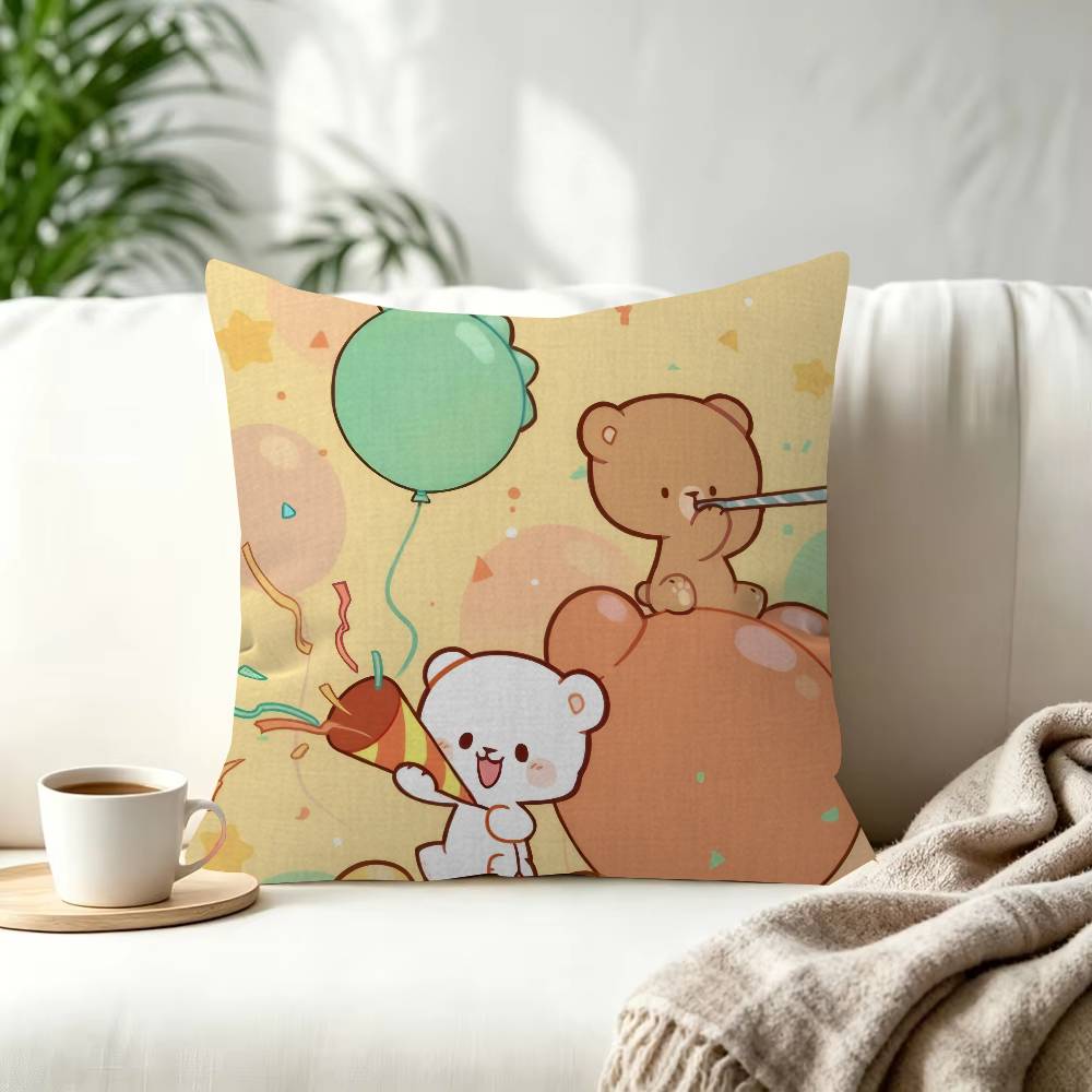 Cartoon MMilk And MMocha Decorative Pillowcase Square Pillowcase Home Office Decorative Cushion Cover