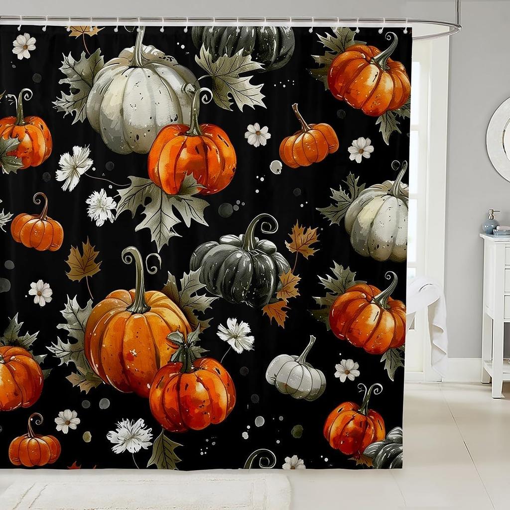 Black Cat Shower Curtain Pet Cats Bathroom Accessories Kitten Cute Halloween Gothic Kids Girls Boys White Black Waterproof Bath