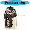 Leopard Print Fringe Cashmere Scarf Shawl For Women Soft Warm Winter Fashion Accessory Lightweight Warm Wrap