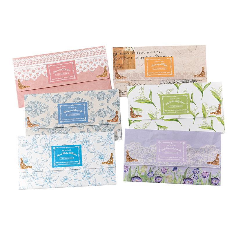 10-Sheet Long Lace Border Material Paper, Delicate Lace Edges for Journal Scrapbooking & DIY Card Making