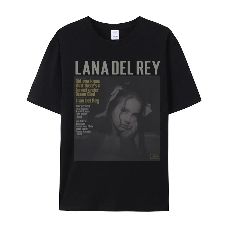2024 Summer Men Women Cotton T-Shirt New Lana Del Rey Ldr Sailing Tan Print Tops Tees Male Fashion Clothing Harajuku Streetwear