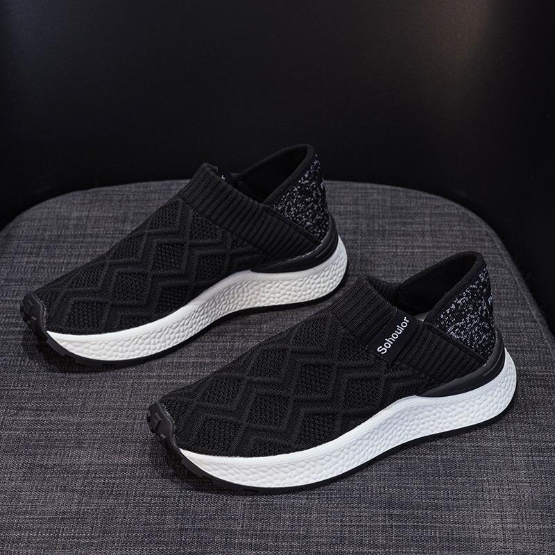 2025 versatile autumn new breathable non-slip one-pedal fly-woven shoes soft-soled casual single shoes women's flat shoes