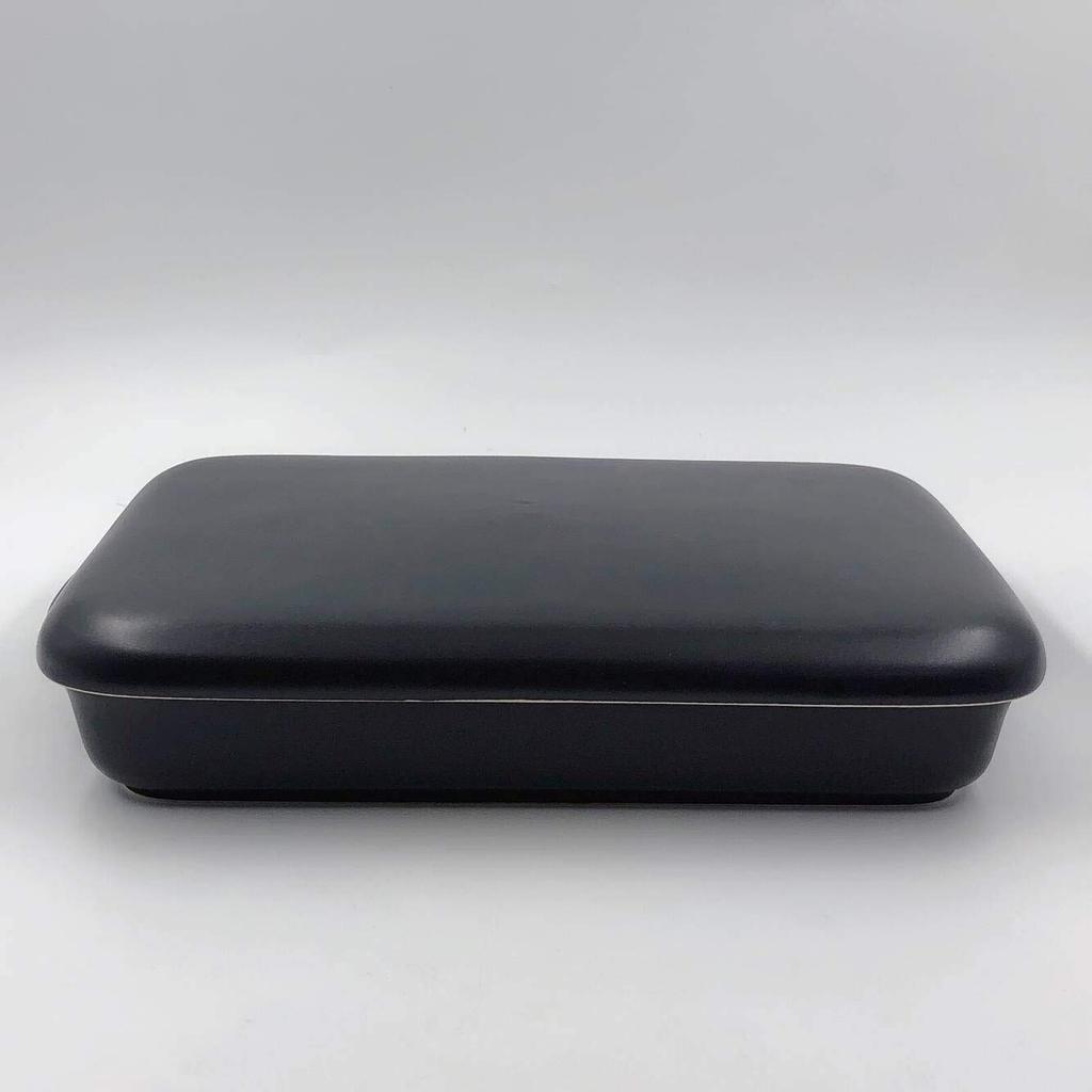 Sento Senga Grill Pan and Plate, Banko Ware, Black, Ceramic, with Lid, Fish Grill, Grill Roaster