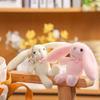 Plush Bunny Kawaii Keychain Cute Cartoon Rabbit Love Pompom Trinket Toy Girl Bag Car Keychain Mobile Phone Pendant Jewelry Gift