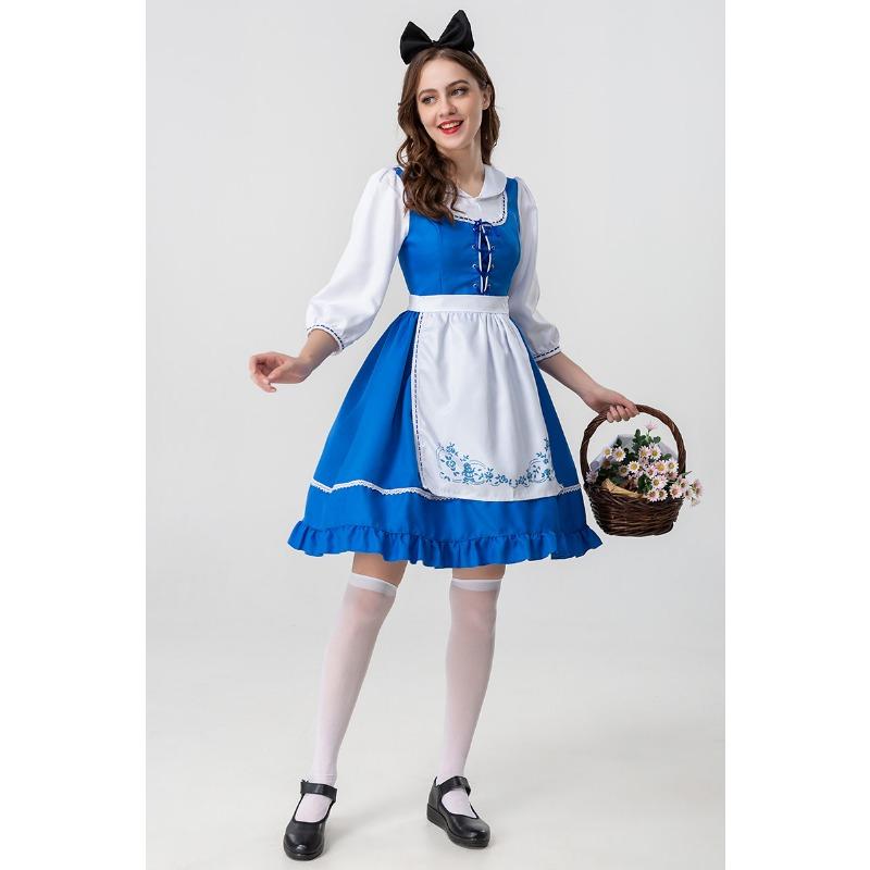 Parent-child medieval civilian clothing women's clothing European maid clothing chef clothing pastoral farm clothing