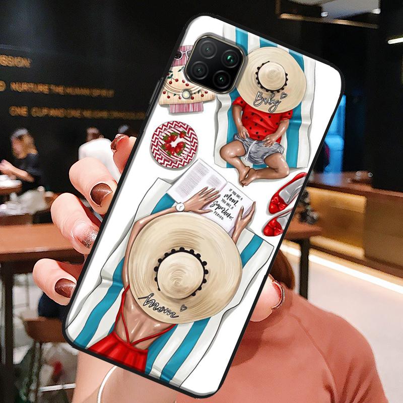 SUPER MOM MOTHER MAMA CUTE BABY For Huawei Honor X8a X7a X9a X8 50 70 90 Lite Magic5 Pro P20 P30 P40 P50 P60 Nova 9 5T Case
