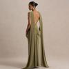 Spring Elegant European and American Women's Evening Gown - Sexy Backless Long Skirt with Flowing Ribbon