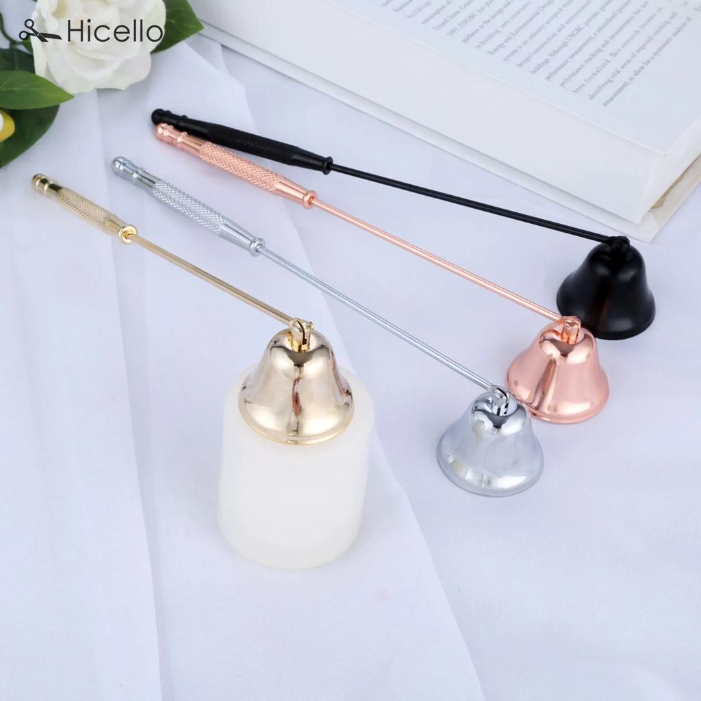 Candle Snuffer Stainless Steel Smokeless Candles Wick Bell snuffer Put Off flame Tool Cutter Black Gold Rose Silver Decoration