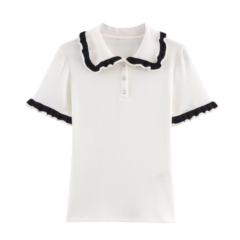 Kaslead New Arrival Women's Fashion Style Fashion All-Match Polo Shirt Collar Short Sleeve T-shirt 1058631
