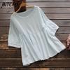 Women's Fashion Casual Solid Color Print Short Sleeve O-Neck Blouses & Shirts