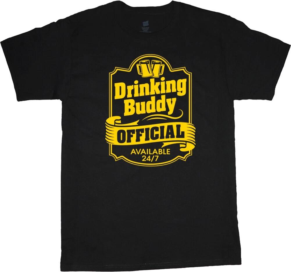 Mens Graphic Tees Funny Shirts Men Official Drinking Buddy T-shirt XS