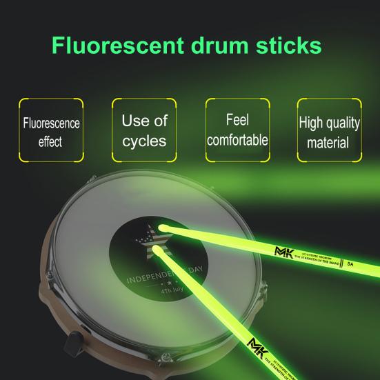 1 Paar Leuchtende Bunte Nylon Drumsticks Leuchten im Dunkeln Drumsticks
