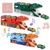 Dinosaur Devour Electric Car Track Toy with Sound, Light & Storage - Educational Inertia Transport Playset