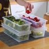 Refrigerator Storage Box with Lid for Meat, Fish, and Fresh Produce - Odor-Resistant and Partitioned.