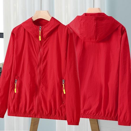 Sun Protection Jacket Waterproof Quick Dry Windbreaker Hooded Fishing Hunting Clothes Lightweight Full Zipper Side Pockets Spring Autumn Jacket for