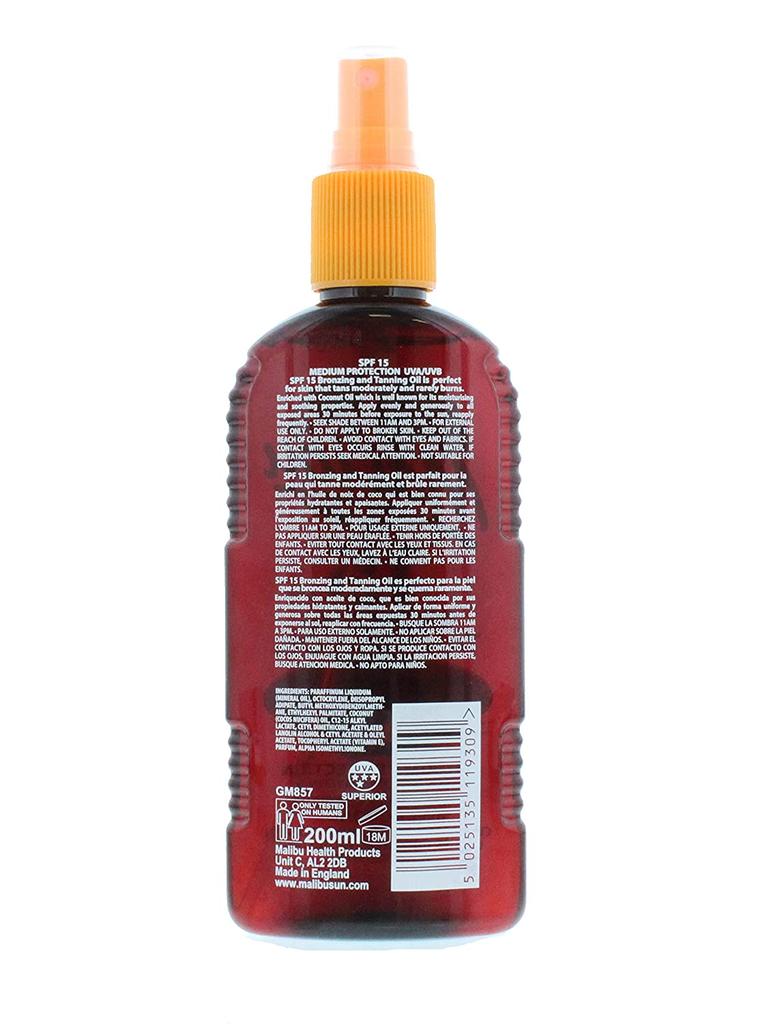 Malibu Bronzing Olejek Brązujący Z Kokosem SPF15 200ml x 2 sztuki