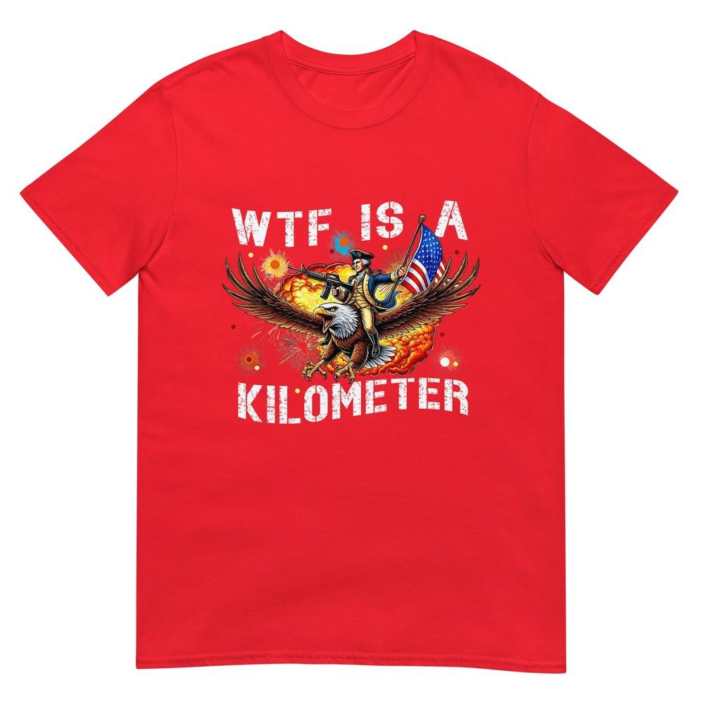 Wtf Is A Kilometer Funny George Washington Riding Eagle TShirt S
