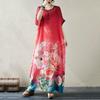 Short Sleeve Plus Size Vintage Floral New In Dresses for Women Casual Loose Maxi Long Summer Dress