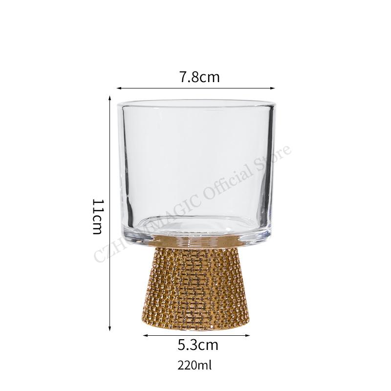 

4/2/1Pcs Phnom Champagne Glass Inlaid Diamond Red Wine Glass Weddeing Party Crystal Goblet Cocktail Glass Drinkware Glasses Cup