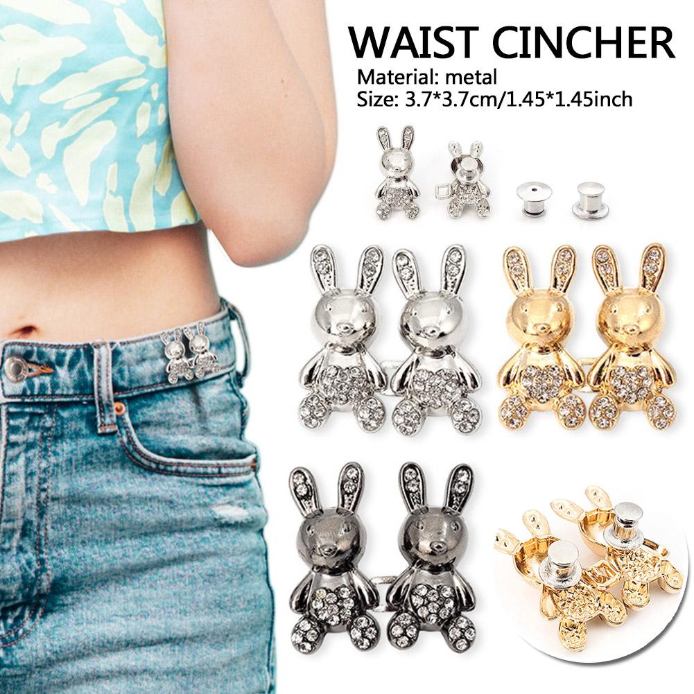 1pcs Nail-free Jeans Rabbit Waist Removable Invisible Button Tightening Waistband Snap Adjustab M6S2