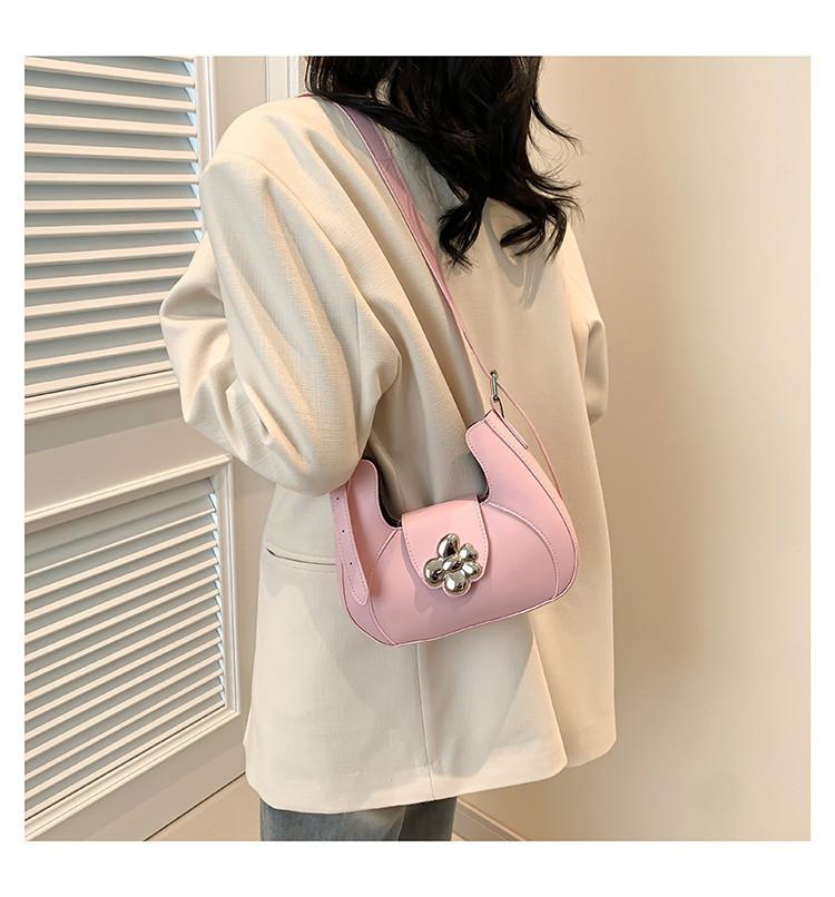 Chic Candy Colored Underarm Bag With Stylish Butterfly Bow Detail