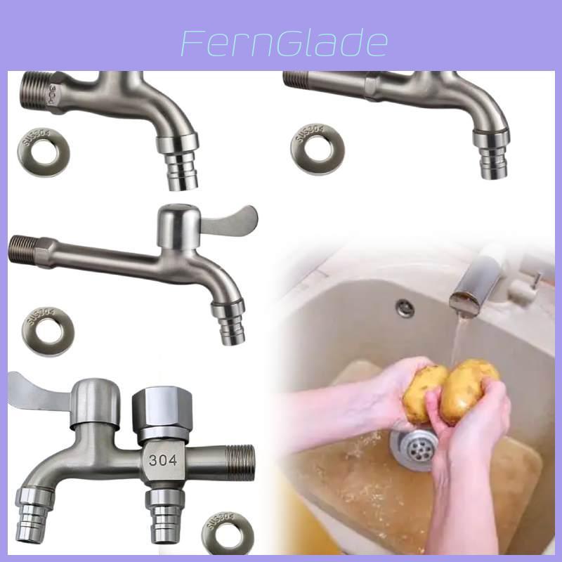 Zinc Alloy Double Outlet Water Tap For Home Bathroom Laundry And Balcony Use