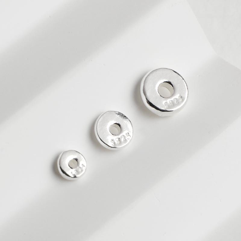 Sterling Silver S925 Geometric Bead Spacer for DIY Bracelet Making