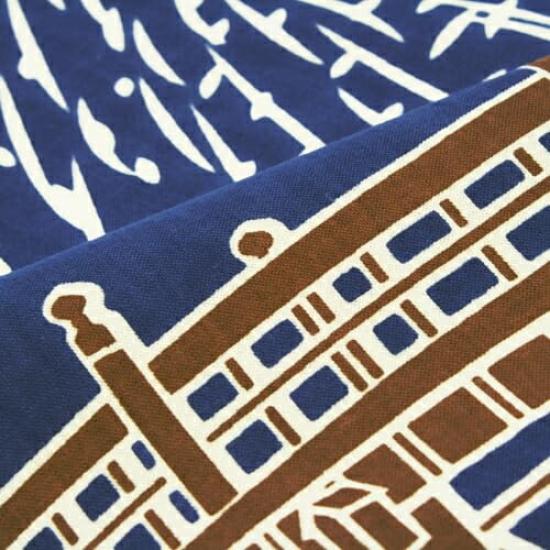 Dyeing Anbo Hand Towel Navy Authentic Dyed Cotton Made in 35cm x 100cm "Summer Sounds, Blue" 100% Tokuoka, Japan,