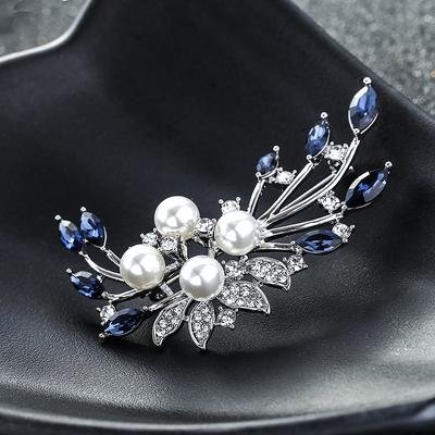 Broșă Crescent Flower Pearl Diamond Actriță Corsaj Pin Accesorii Costum Haine Cadouri