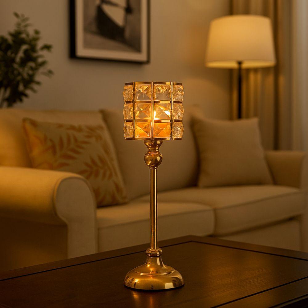 Vintage Crystal Candle Holder Luxury Candle Lantern Decorative Tea Light Holder  Christmas Decor