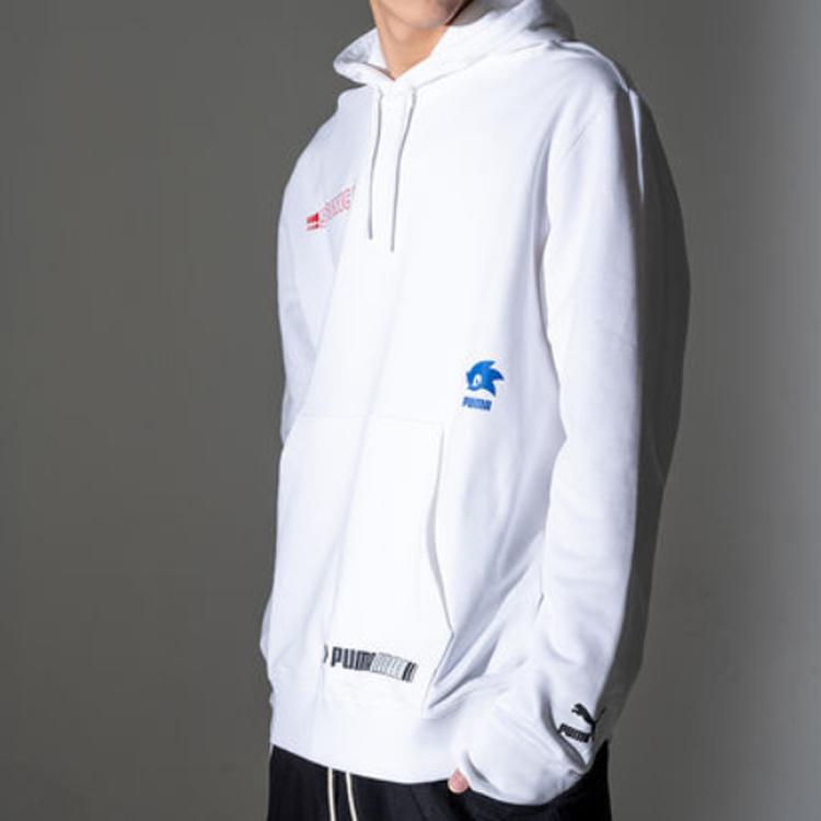 Puma X Sonic Hooded Sweatshirt Men Tops White 598103-02