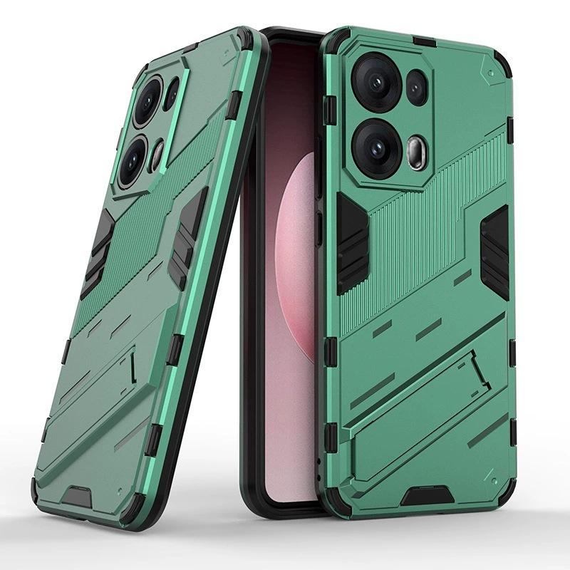 Punk armor suitable for OPPO Reno13Pro bracket, mobile phone case FindX8 lens all-inclusive anti-drop protective case