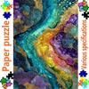 1000pcspcs Large Adult Jigsaw Puzzle Suitable for Family & - Vibrant Abstract Marbled Paper Puzzle with Golden Details, Multicolor Marbled, Challengin