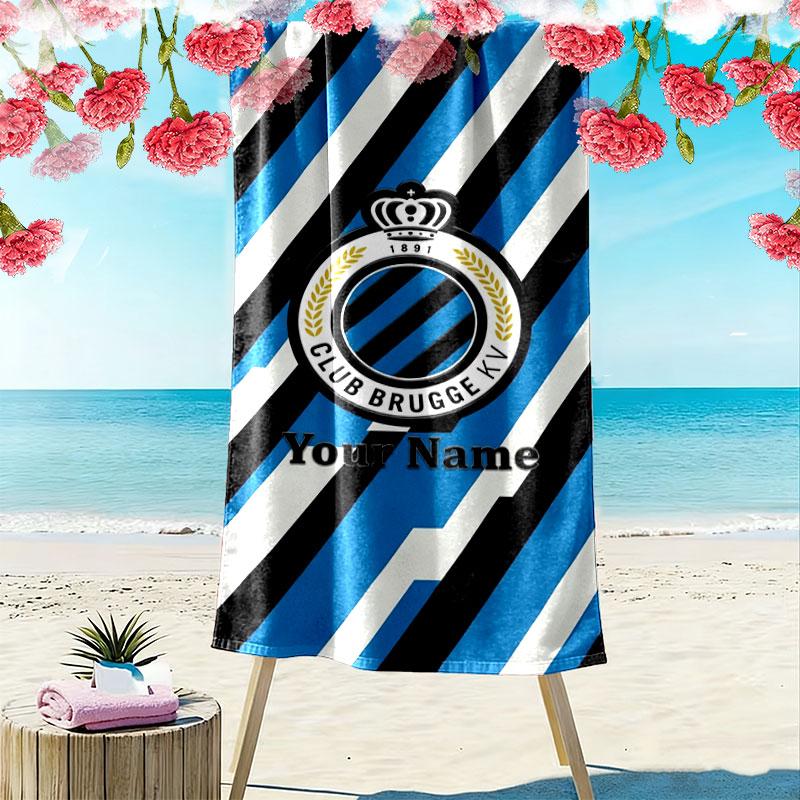 Club Brugge KV Custom Name Print Beach Towel, Large Soft Quick Dry Towel for Beach Camping Swimming