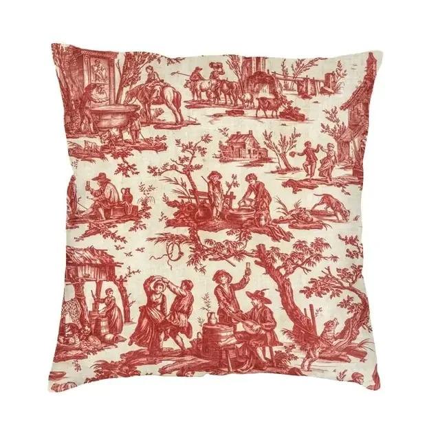 Home Decor Vintage Country Scenes Printed Pillow Covers Pattern Cushion Cover Suitable for Sofa Bedroom Car Pillow Cover
