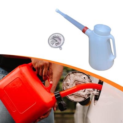 Oil Jug with Long Spout Engine Dispenser Practical Scale Cap Measuring Container for